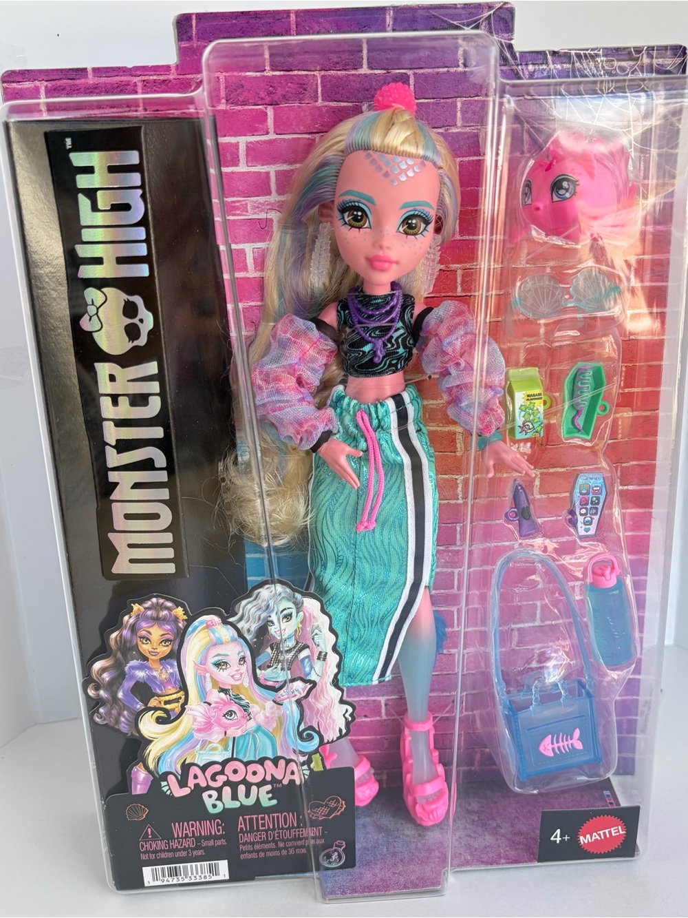 Mattel Monster High Lagoona Blue Doll - teal, pink, purple